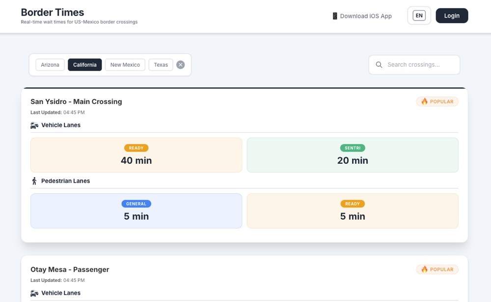 Border Times Web App